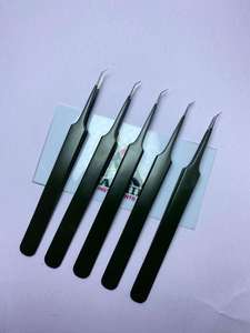 Pinces à épiler isolantes à 45 degrés pour extensions de cils, débutants et professionnels, pointe fine, acier inoxydable, anti-corrosion, anti-magnétique, haute durabilité - Product Image 4