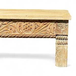 Banco de Madera Maciza Tallado a Mano, Diseño Rústico y Moderno para Jardín, Parque, Muebles de Jardín - Product Image 5