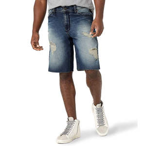 Short en jean délavé à l'acide pour hommes avec logo personnalisé, étiquette, broderie, impression, fabrication en vrac en usine - Product Image 6