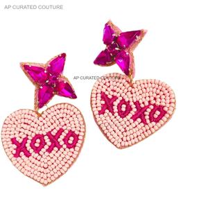 2025อินเทรนด์การออกแบบ XOXO ทำมือลูกปัดต่างหูห่วงที่ทันสมัยปรับแต่งได้ตามต้องการสำหรับเด็กผู้หญิง - Product Image 1