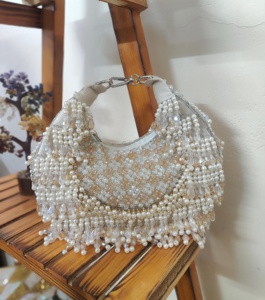 Bolso de mano de noche para mujer, hecho a mano, con cuentas de primera calidad, con detalles de piedras, exportación de fábrica de la India para compradores - Product Image 3
