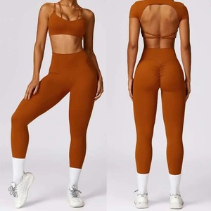 Nouveau Yoga ensemble femmes Sexy Scrunch sport soutien-gorge formation Yoga Leggings ensemble vêtements de sport Gym Legging ensemble Fitness & Yoga porter - Product Image 1