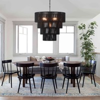 Lampe suspendue en jute naturelle noire, style minimaliste méditerranéen, écologique, tressée à la main, exportée en vrac du Vietnam