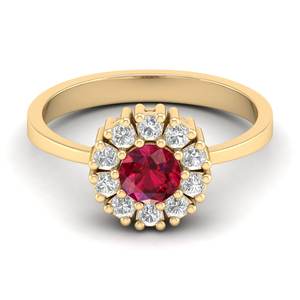 Bague de fiançailles REYES en argent sterling 925 avec moissanite certifiée GRA pour femme, coupe ronde, 0,5 carat, pierre précieuse rubis, bijoux fins - Product Image 6