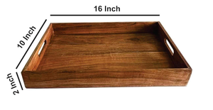 Bandeja de madera de diseño clásico con asas de agarre para servir bebidas, aperitivos, té, café, utilizado en el restaurante doméstico por glowin fashion - Product Image 3