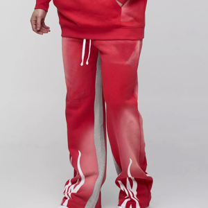 Wholesale Polyester/Cotton Flared <b>Pant</b> Pullover Hoodie Two-Piece Men's Set Winter Breathable Jogging Training Wear Tracksuits - Product Image 4