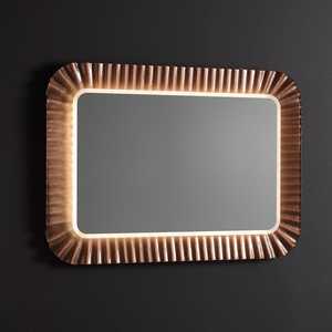 LED <b>Mirror</b> with Bronze Wavy Fused Glass Frame 94x68 Product Category - Product Image 1