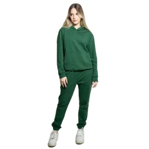 Sweat à capuche en tricot de soie surdimensionné pour femmes poids lourd personnalisé en gros manches longues brodées dos avant décontracté hiver - Product Image 1