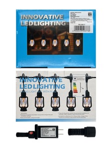 10 Vintage lampe à huile LED guirlandes lumineuses étanche en plastique chaud Filament connectable extensible intérieur extérieur noël - Product Image 5