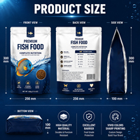 Sac réutilisable pour aliments pour animaux de compagnie, emballage personnalisé pour aliments pour poissons, sac à fond plat finition mate, sac en plastique pour aliments pour poissons d'aquarium