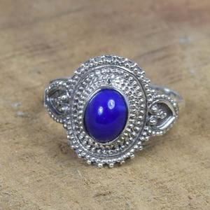 Anillo hecho a mano lapislázuli piedra preciosa anillo de Plata de Ley 925 con forma ovalada de excelente calidad diseño clásico para anillos de mujer - Product Image 5
