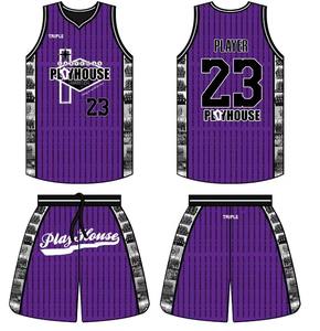 OEM High Quality Unisex Basketball Jersey Uniforms Set Digital Printed Sportswear in Plus Size Polyester Wholesale - Product Image 1