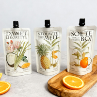 Sachet à bec verseur en papier alimentaire personnalisé, mini 200 ml, pour emballage de boissons et jus