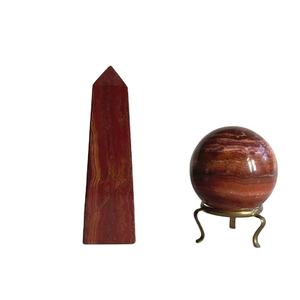 Obélisque rouge poli vintage, obélisque classique en marbre rouge, obélisques en marbre de pierre - Product Image 2