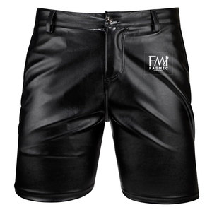 Pantalones cortos de cuero de alta calidad para hombre, secado rápido, transpirables, sólidos, teñidos, lisos, personalizables, cintura elástica, estilo informal - Product Image 1