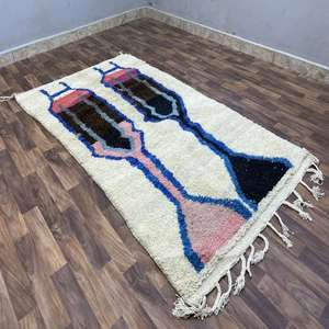 Blanc 100% coton tapis faits à la main Designer Jaipuri imprimer tapis main bloc motif pour intérieur extérieur pour la maison salon voiture - Product Image 1