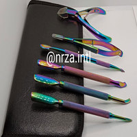 "Juego de manicura y pedicura de acero inoxidable de lujo con logotipo personalizado, kit de viaje de 6 piezas con suministros para cortaúñas"
