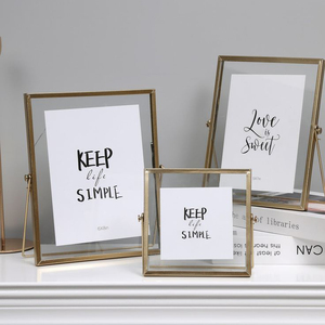 Marco de fotos de doble cara dorado de calidad Superior, mesa de pared, decoración del hogar, marco de fotos de Metal con vidrio, regalo creativo, decoración plegable - Product Image 5