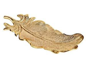 Homeroots Jumbo Gold Metal Square Tray Titan Lighting Gold <b>Twig</b> Handle Different Metal Handicraft <b>Decorative</b> Tray - Product Image 2