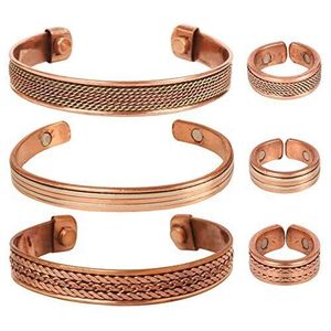 Gold Red Copper Plated Magnetic Bracelet <b>Bangle</b> Male <b>Men</b> Women Arthritis Pain Relief Magnets Healing Therapy Adjustable Bracelet - Product Image 5