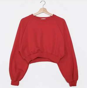 Sweat-shirt en coton coréen pour femmes, manches longues, pull-over, mélange de fibres, basique, vente en gros, haute qualité, meilleur prix, personnalisable, devant - Product Image 5