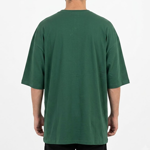 T-shirts pour hommes de haute qualité, 100% coton, décontractés, coupe ample, épaules tombantes, couleur unie, légers, col rond, style hip-hop - Product Image 3