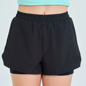 Short d'été léger pour femme avec taille élastique Design respirant confortable pour une utilisation décontractée quotidienne avec poches - Product Image 2
