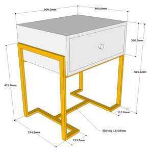 Contemporary Rubber Wood & Iron Legged LEDA Side Table TDG68045 - Product Image 6
