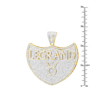 Colgante de Plata de Ley con Moissanita Blanca/Amarilla de Corte Brillante Natural Personalizado, Amuleto de Fiesta del Zodíaco Tauro Legrand para Hombre - Product Image 5