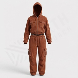 Unique Style High Quality Acid Wash Tracksuits For Women Wholesale <b>Drop</b> Shoulder Lightweight Ladies Two Piece Set Gym Activewear - Product Image 1