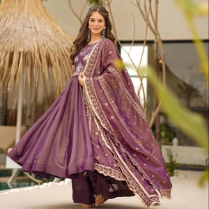 Hermoso traje de Salwar Largo de seda suave pakistaní Kameez Dupatta vestido último estilo tradicional fiesta boda funciones vestido - Product Image 1