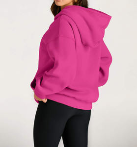 เสื้อฮู้ดผ้าเทอร์รี่สำหรับผู้หญิงผ้าฝ้าย100% โอเวอร์ไซส์สำหรับใส่วิ่งโลโก้ออกแบบได้ตามต้องการ - Product Image 3