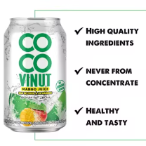 330ml Coco 100% Agua de coco con jugo de piña Muestra gratis Proveedor al por mayor Etiqueta privada OEM ODM HALAL KOSHER - Product Image 5