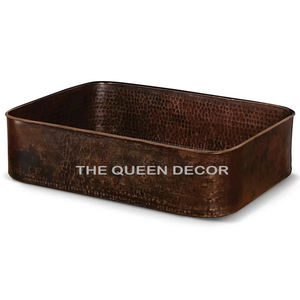Fregadero de cobre martillado de tamaño profundo Rectangular con estilo clásico, hecho a mano, montaje en pared decorativo ecológico, el mejor Material de cobre puro - Product Image 2