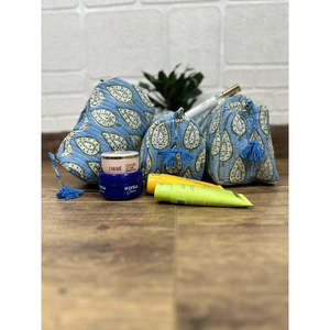 Quilted Bohemian for <b>Toiletry</b> & Makeup <b>Bag</b> with Tassel Pattern Block Print Zipper Closure Portable Case for Storage - Product Image 4