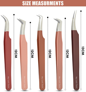 Pinza Profesional para Extensión de Pestañas con Punta de Fibra, Punta en X de 90 Grados, Herramienta Curva para Volumen de Pestañas Postizas - Product Image 4