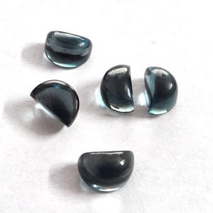 Topacio azul Natural de media luna, 8mm, 2,08 cts, AA + color, grado ojo limpio, Topacio Azul auténtico, gemas en forma de D - Product Image 6