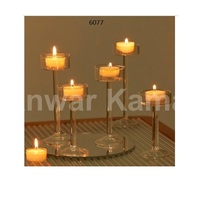 Bougeoir en verre transparent, idéal pour les fêtes de mariage, décoration d'intérieur, cadeaux de table, 6 pièces