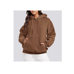 Sweat à capuche vierge avec impression de logo personnalisé de haute qualité pour femmes Pull avec capuche grande taille Tissu tissé d'hiver de conception OEM - Product Image 1