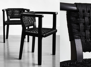 Sillón hecho a mano de teca con diseño de tejido de cuerda muebles elegantes para el hogar moderno espacio de trabajo interior Bar u hospitalidad Japón - Product Image 6