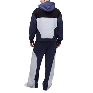 Top Design Casual Heavyweight Cotton Blank Baggy Sports Chándal OEM Fabricante Custom Patchwork Chándal para Hombres - Product Image 3