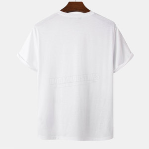 Ultimo nuovo stile traspirante leggero uomo sublimazione t-shirt cotone/fibra di bambù modello solido in magazzino - Product Image 2