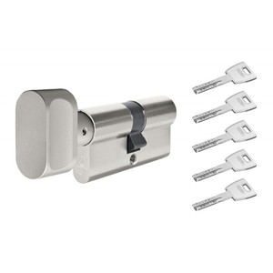 Cilindro Antirrobo ABUS X12 30K/55 Níquel con Pomo, 5 Llaves Perforadas, Clase 6.D - Product Image 1