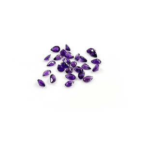 Ametyste naturelle calibrée en forme de poire 3x5mm et 6x4mm, minéral transparent taille émeraude, pierre précieuse lâche certifiée IGI, polie - Product Image 3