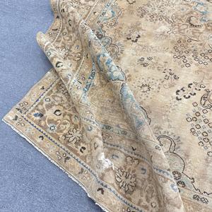 Turkish Oversize Eco-Friendly Rug 9.2x12.2 ft (279x372 Cm) Vintage <b>Brown</b> Patchwork <b>Wool</b> Rug with Latex Backing - Product Image 4