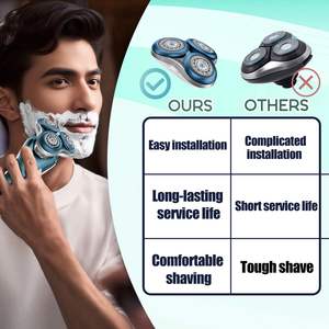 Cuchillas de Repuesto Triples para Afeitadora Eléctrica, Función de Afeitado Facial Completo - Product Image 1