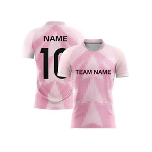 Ensemble de maillots de football unisexe de haute qualité, uniformes de football en polyester de couleur personnalisée avec impression du nom, respirant et élégant - Product Image 1