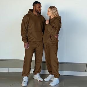 Survêtements personnalisés de haute qualité brodés, unis, streetwear, pour hommes, survêtement uni 2 pièces, sweat-shirt et jogging - Product Image 5