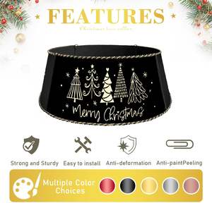 R collar de árbol de metal para Casa de Campo de árbol de Navidad protector de base redonda decorativo moderno elegante decoración festiva duradera para el hogar - Product Image 3