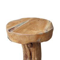 Tabouret de bar confortable en teck massif, design farmhouse, chaise de jardin, salle à manger, cour, cuisine, salon, utilisation en extérieur